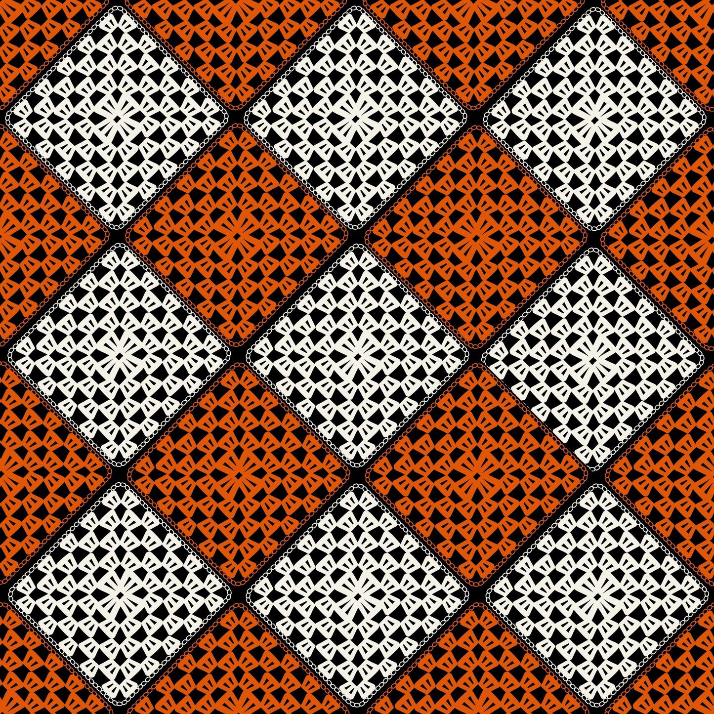 Sunset Oasis Granny Squares Print