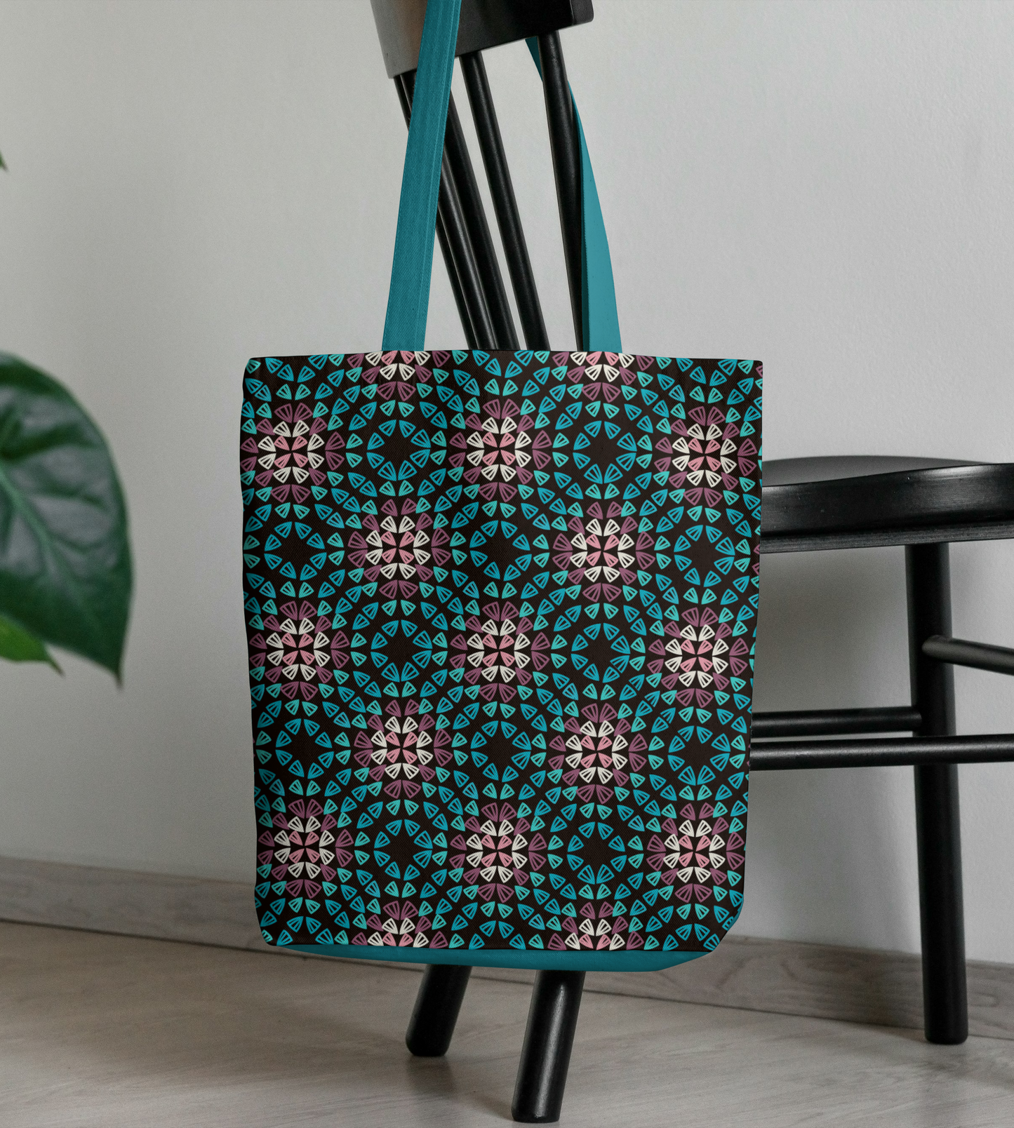 Turquoise Blush Granny Squares Seamless Print