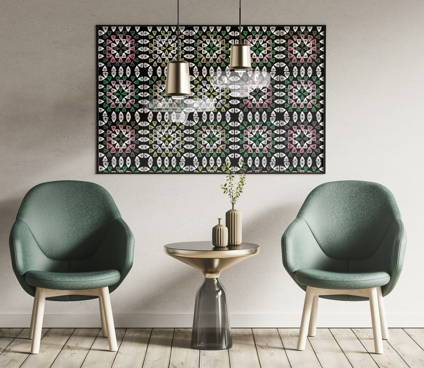 Forest Kaleidoscope Granny Squares Seamless Print