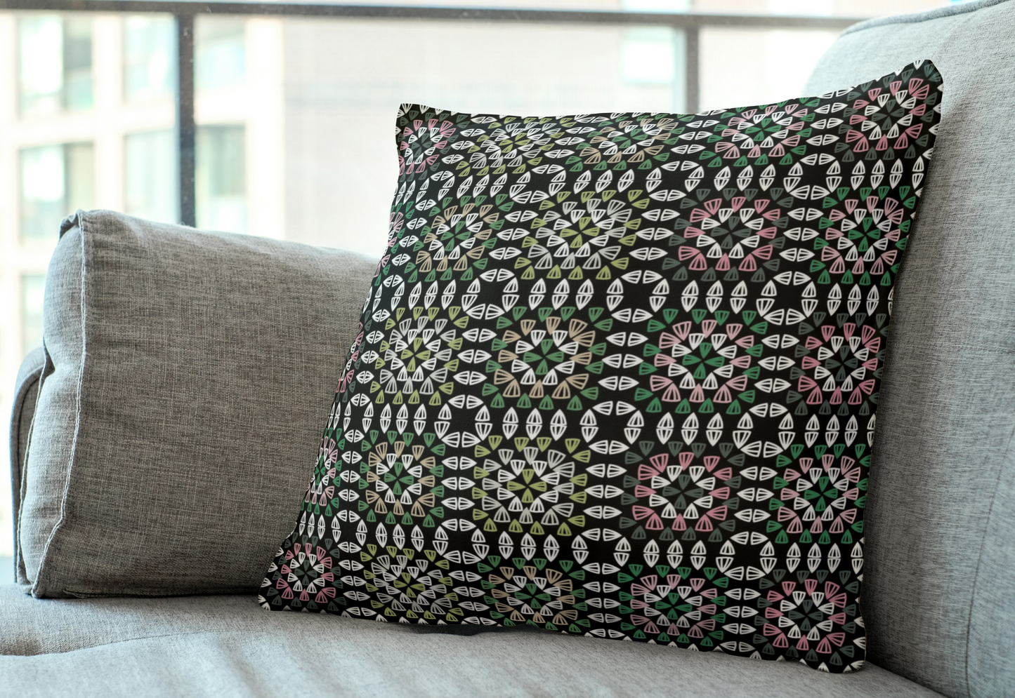 Forest Kaleidoscope Granny Squares Seamless Print