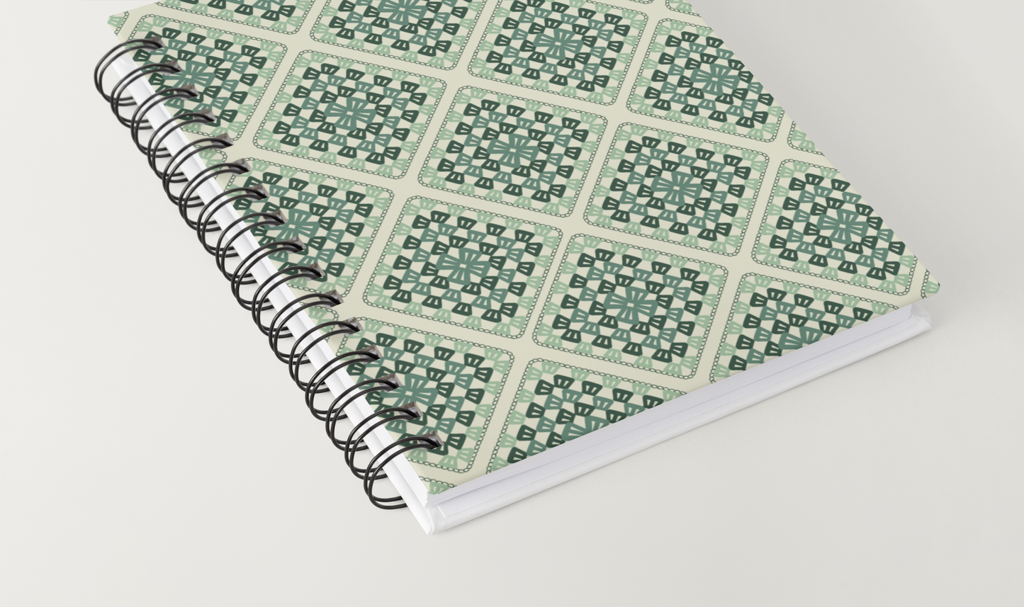 Sage Green Lattice Granny Squares Seamless Print