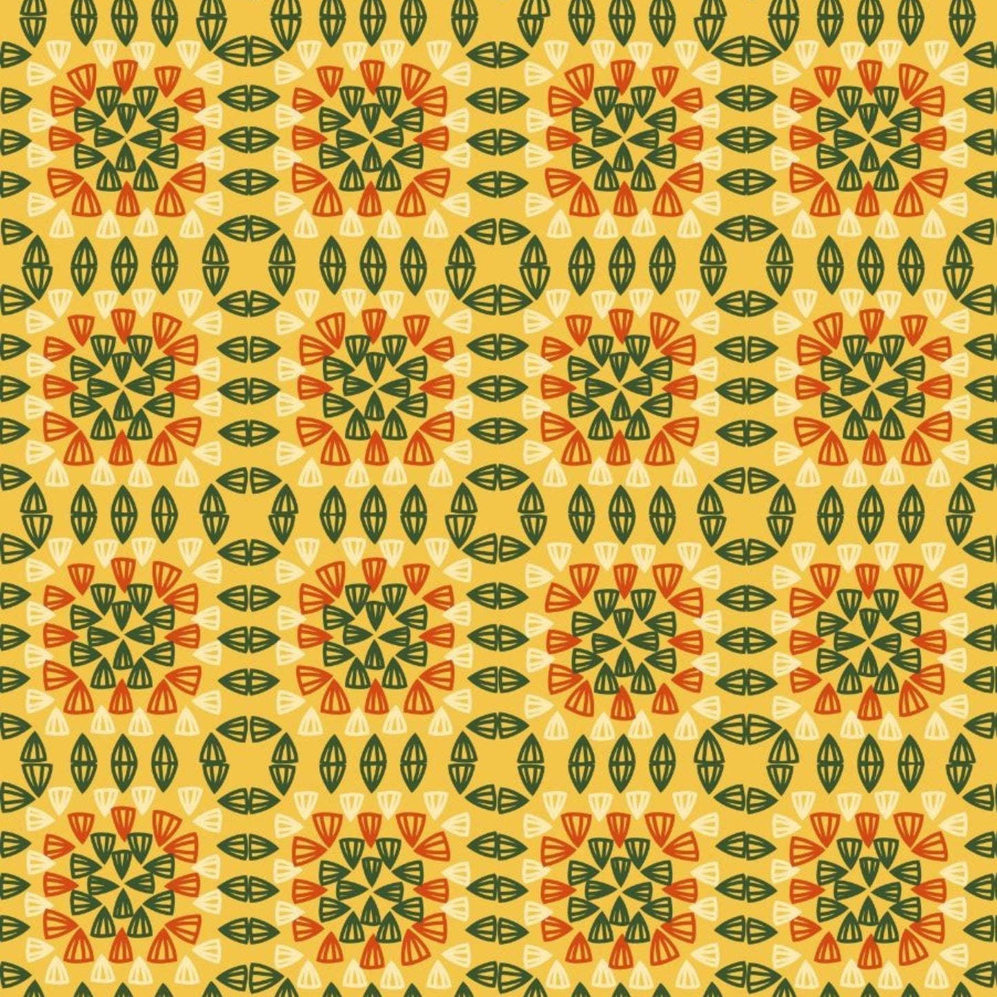 Citrus Sunset Granny Squares Seamless Print