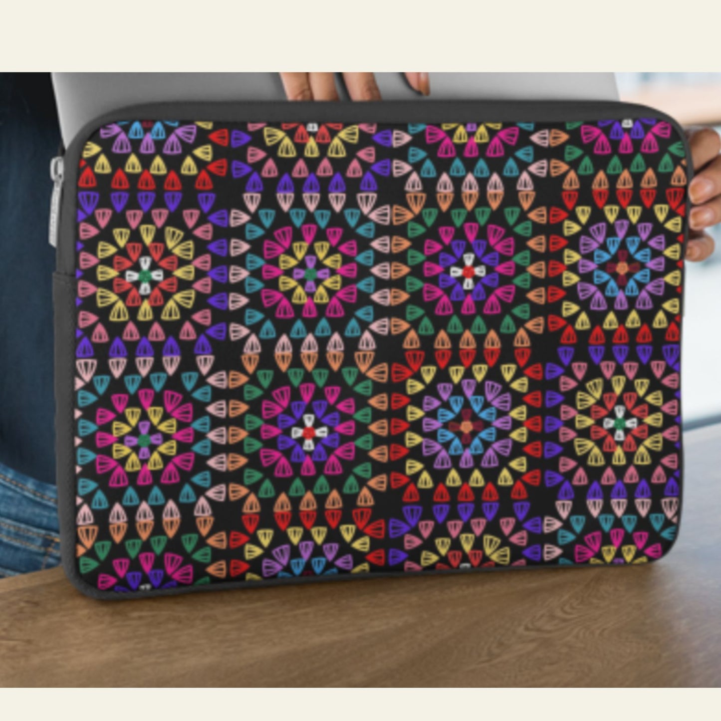 Rainbow Radiance Granny Squares Seamless Print