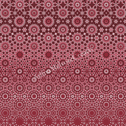 Red and white geometric patterned fabric texture