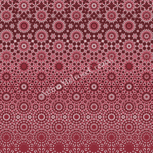 Red and white geometric patterned fabric texture