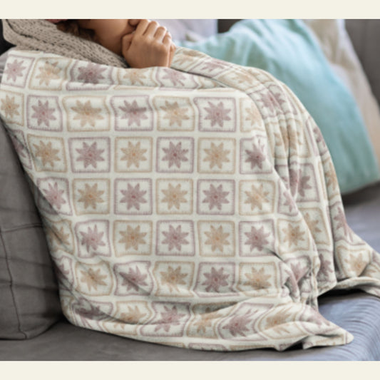 Throw Blanket Marigold Meadow Floral Print