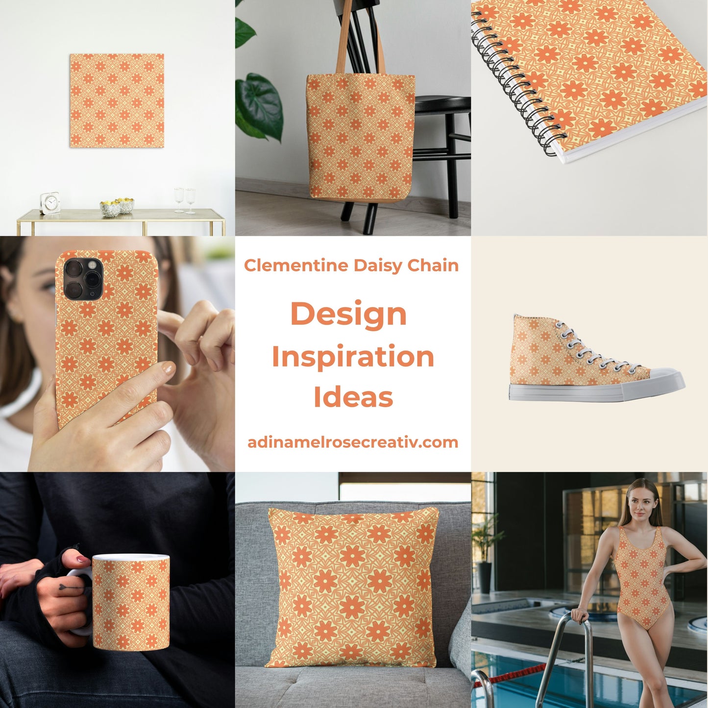 Clementine Daisy Chain Floral Pattern