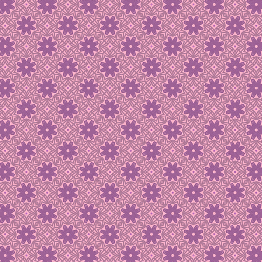 Lilac Daisy Chain Floral Pattern