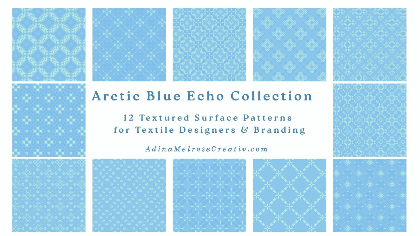 Arctic Blue Echo Collection | 12 Seamless Patterns Bundle