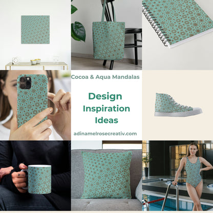 Cocoa & Aqua Mandalas Pattern