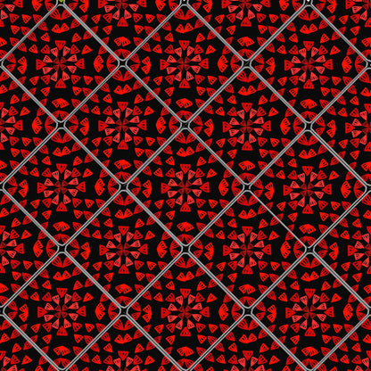 Ebony Red Granny Squares Print