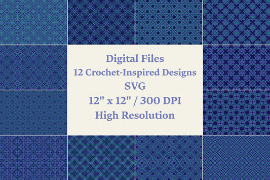 Sapphire Lace | 12 Seamless Patterns Bundle
