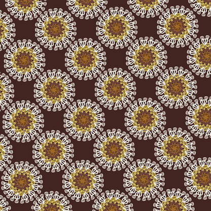 Sunflower Granny Circles Seamless Print