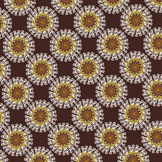 Sunflower Granny Circles Seamless Print