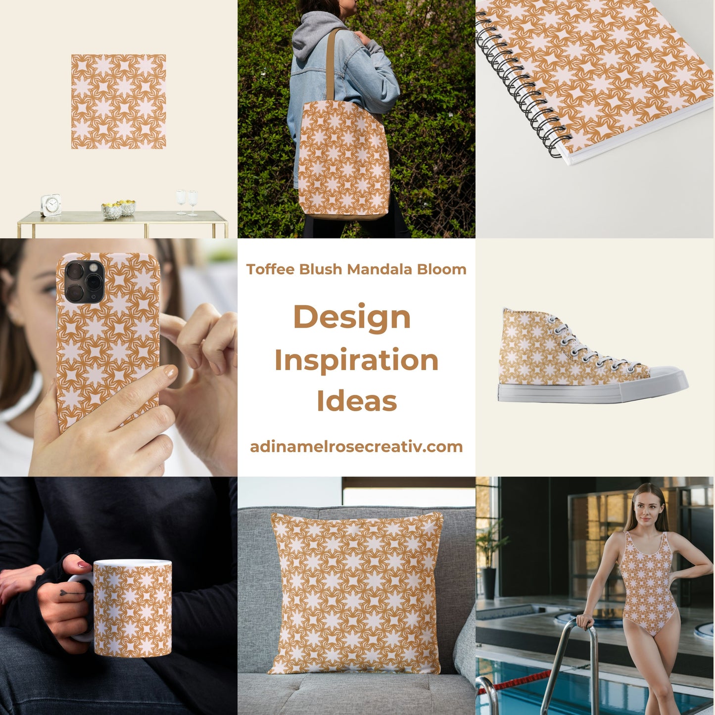 Toffee Blush Mandala Bloom Pattern