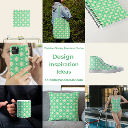 Veridian Spring Mandala Bloom Pattern