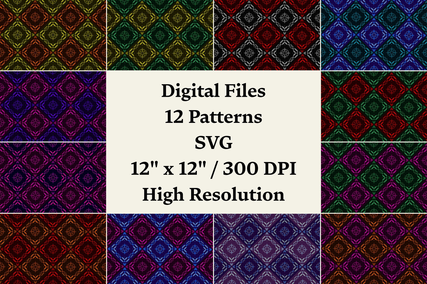 Velvet Spectrum | 12 Seamless Patterns Bundle