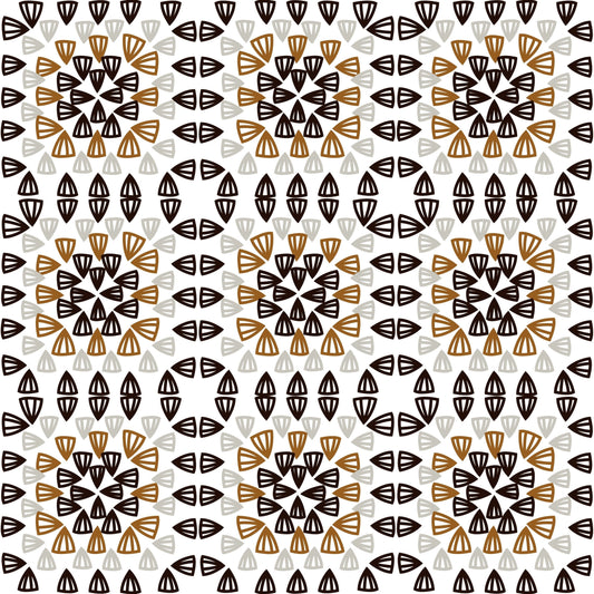 Monochrome Beige  Granny Squares Print