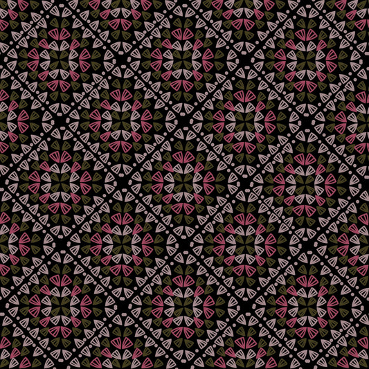 Blush Green Granny Square Seamless Print