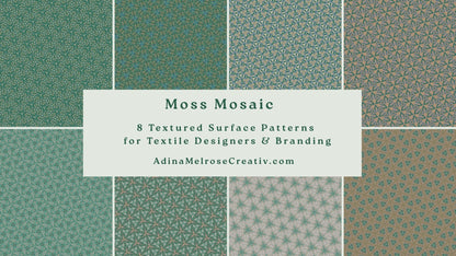 Moss Mosaic | 8 Textured Seamless Patterns Bundle