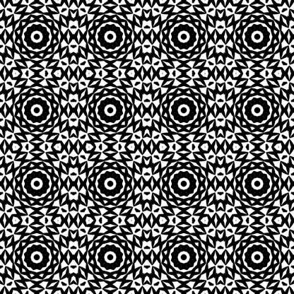 Monochrome Maze Crochet-Inspired Floral Seamless Print