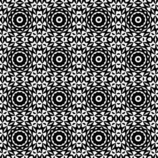 Monochrome Maze Crochet-Inspired Floral Seamless Print