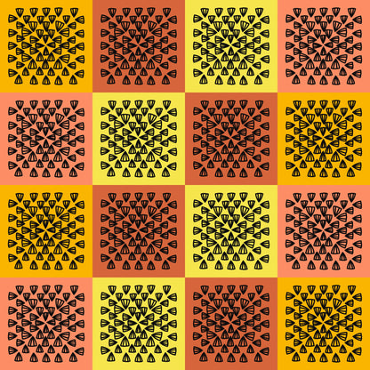 Golden Sunset Granny Squares Print