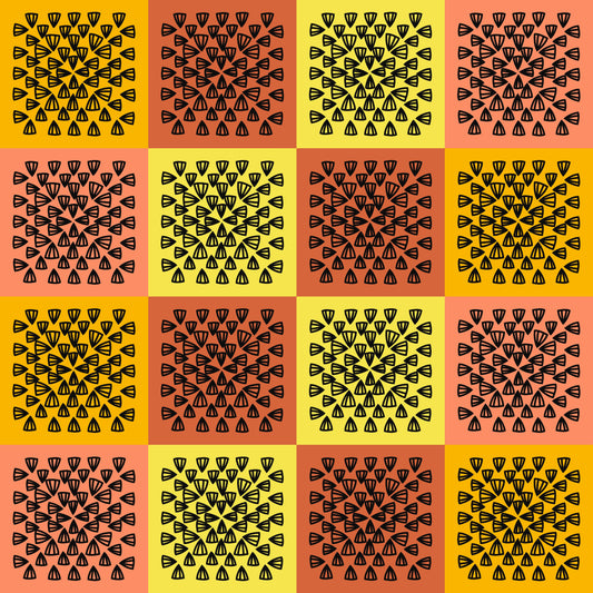 Golden Sunset Granny Squares Print