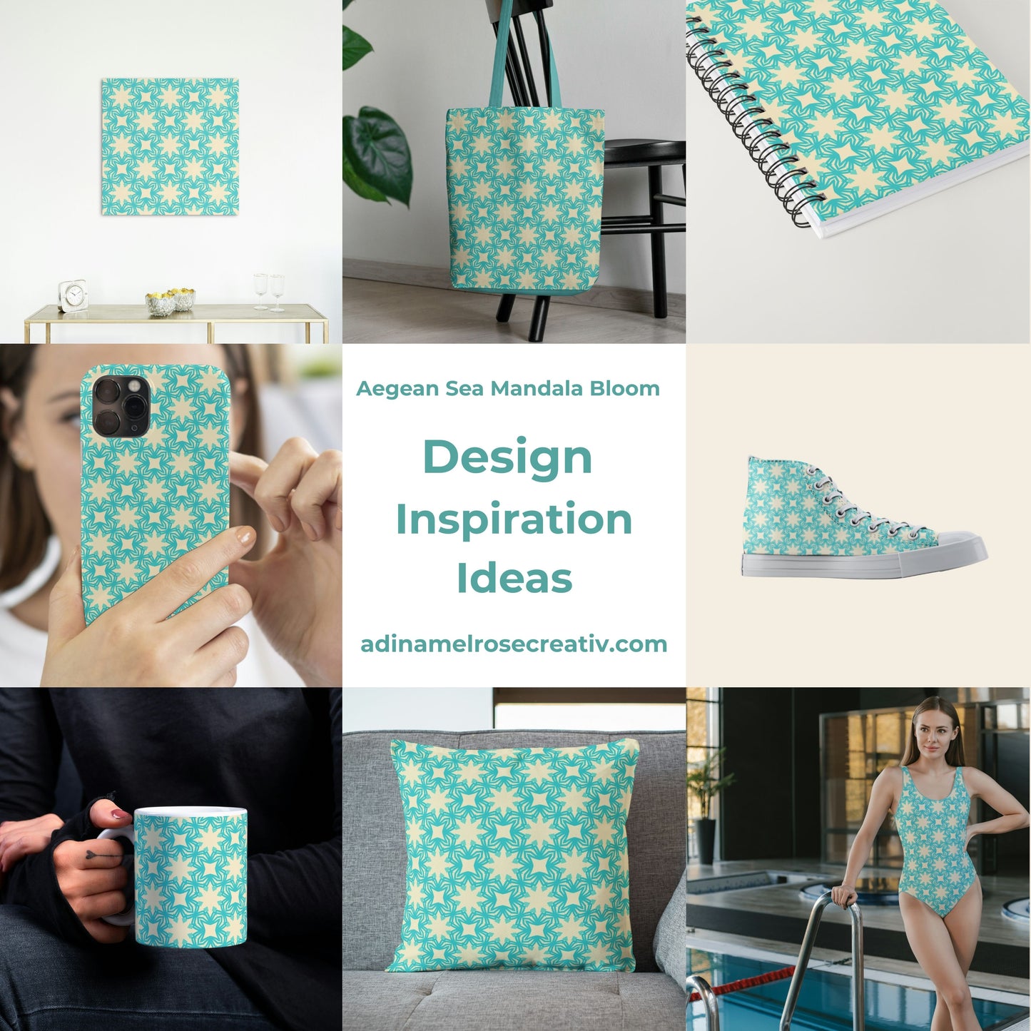 Aegean Sea Mandala Bloom Pattern