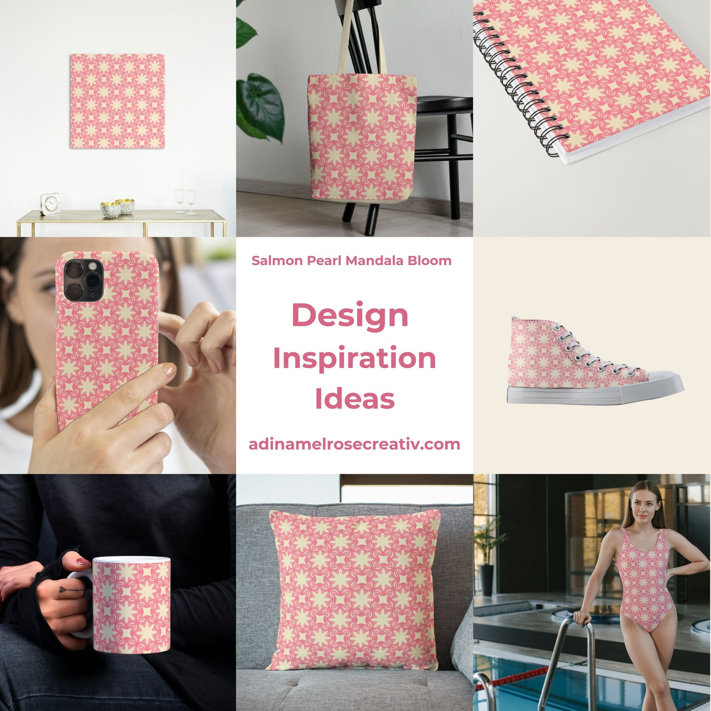 Salmon Pearl Mandala Bloom Pattern