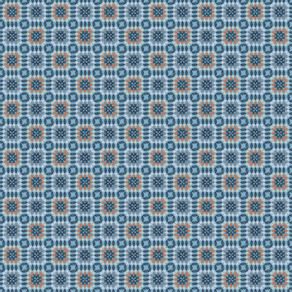 Ocean Mandala Granny Squares Seamless Print