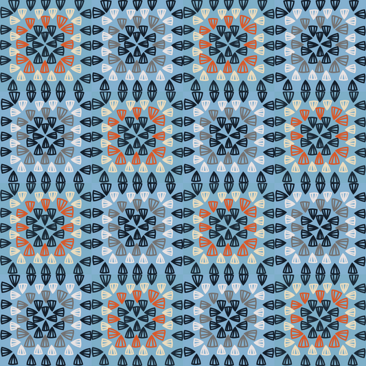 Ocean Mandala Granny Squares Seamless Print