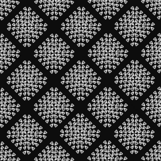 Ebony Monochrome Granny Squares Seamless Print