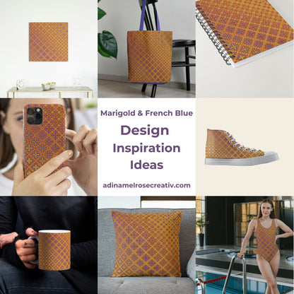 Marigold & French Blue Freeform Pattern