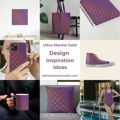 Ultra Marine Gold Abstract Pattern