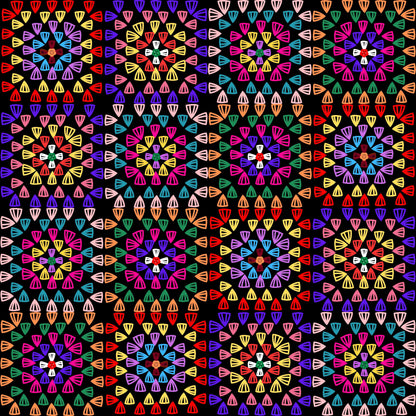 Rainbow Radiance Granny Squares Seamless Print