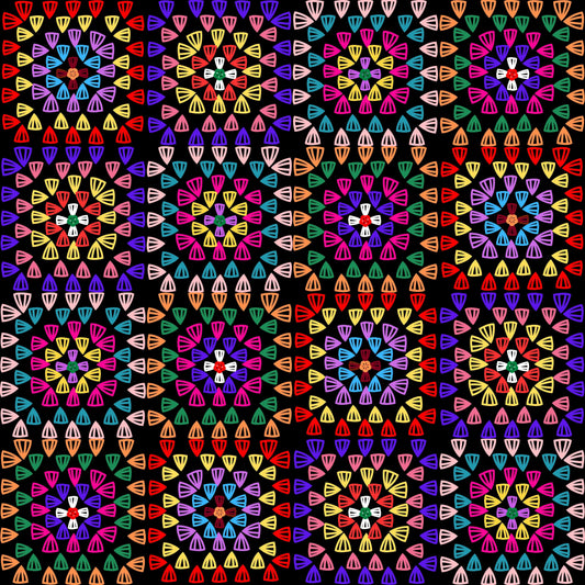 Rainbow Radiance Granny Squares Seamless Print