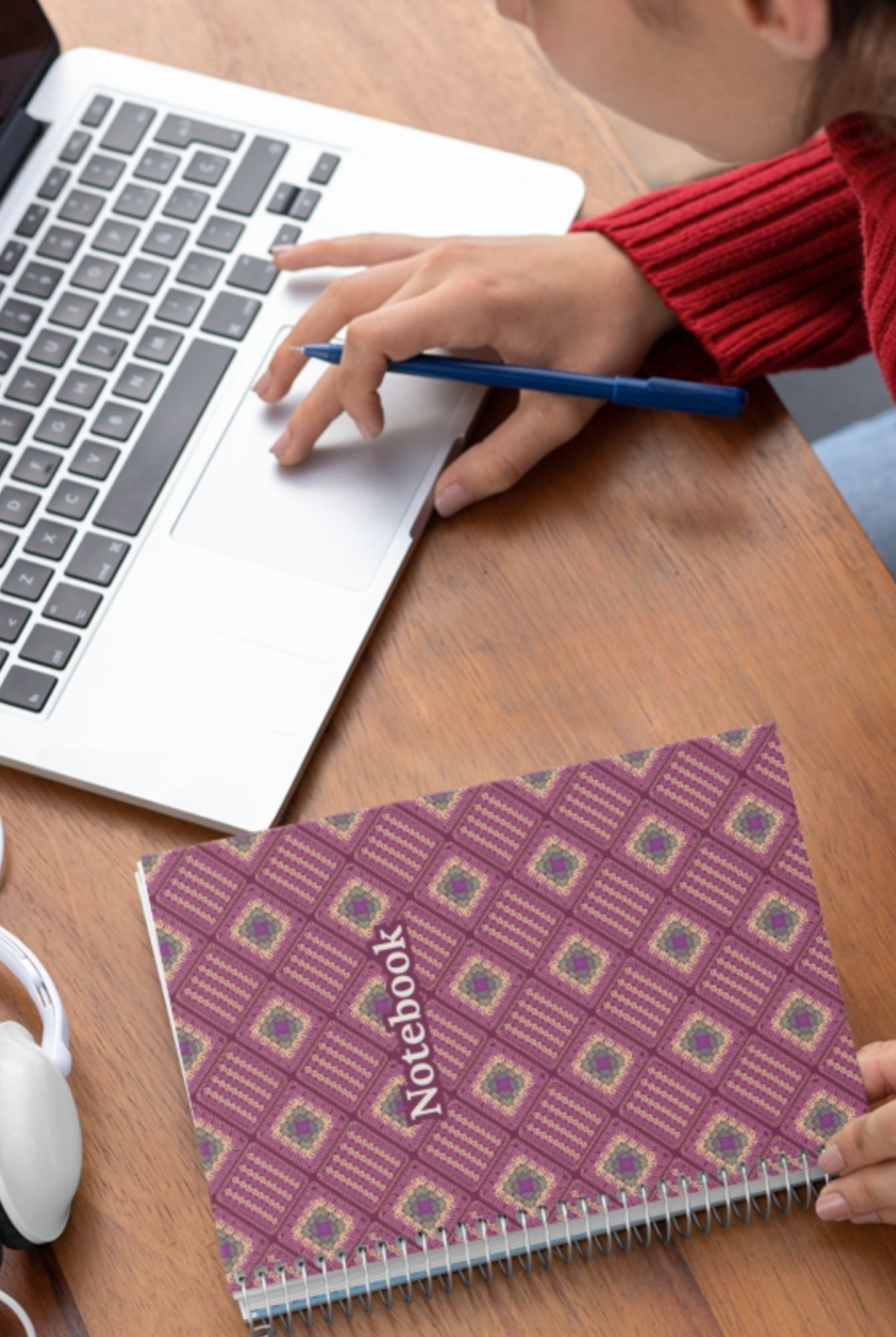 Crochet Print Spiral Notebook Journal