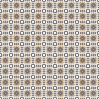 Monochrome Beige  Granny Squares Print