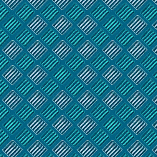 Chunky  Afghan Ocean Waves Granny Squares Print