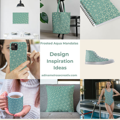 Frosted Aqua Mandalas Pattern