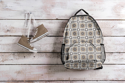 Monochrome Beige  Granny Squares Print