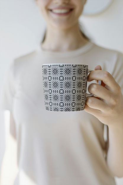 Silver Monochrome Granny Squares Seamless Print