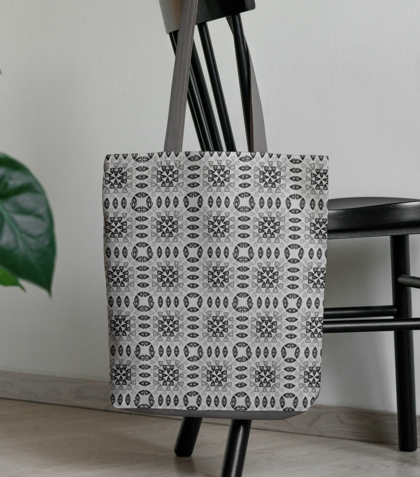 Silver Monochrome Granny Squares Seamless Print