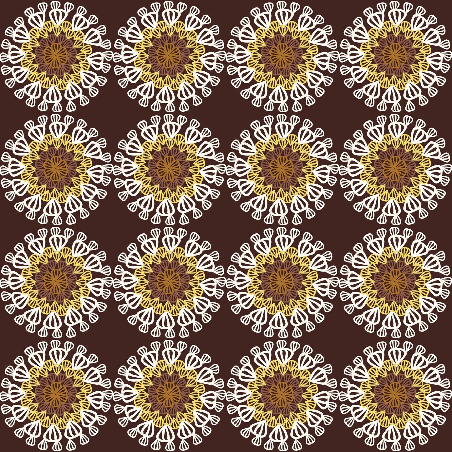 Sunflower Granny Circles Seamless Print
