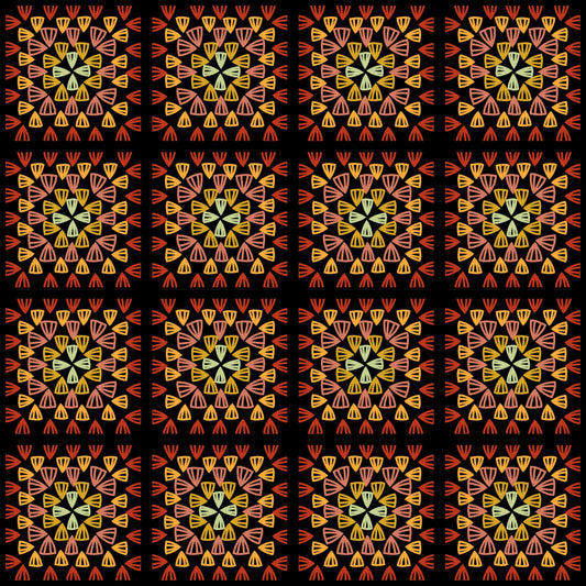 Rustic Granny Revival Granny Squares Print