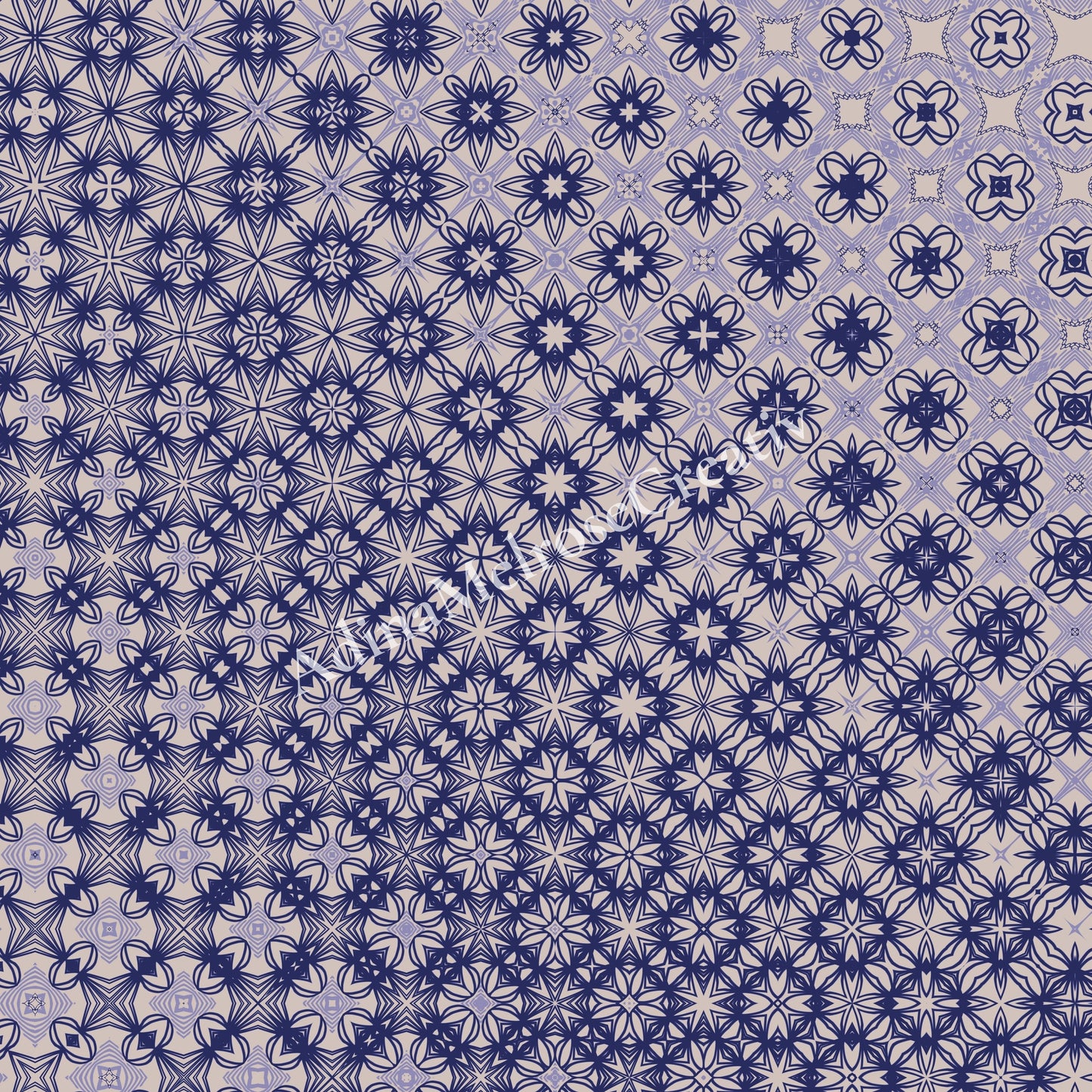 Indigo Lattice Seamless Pattern