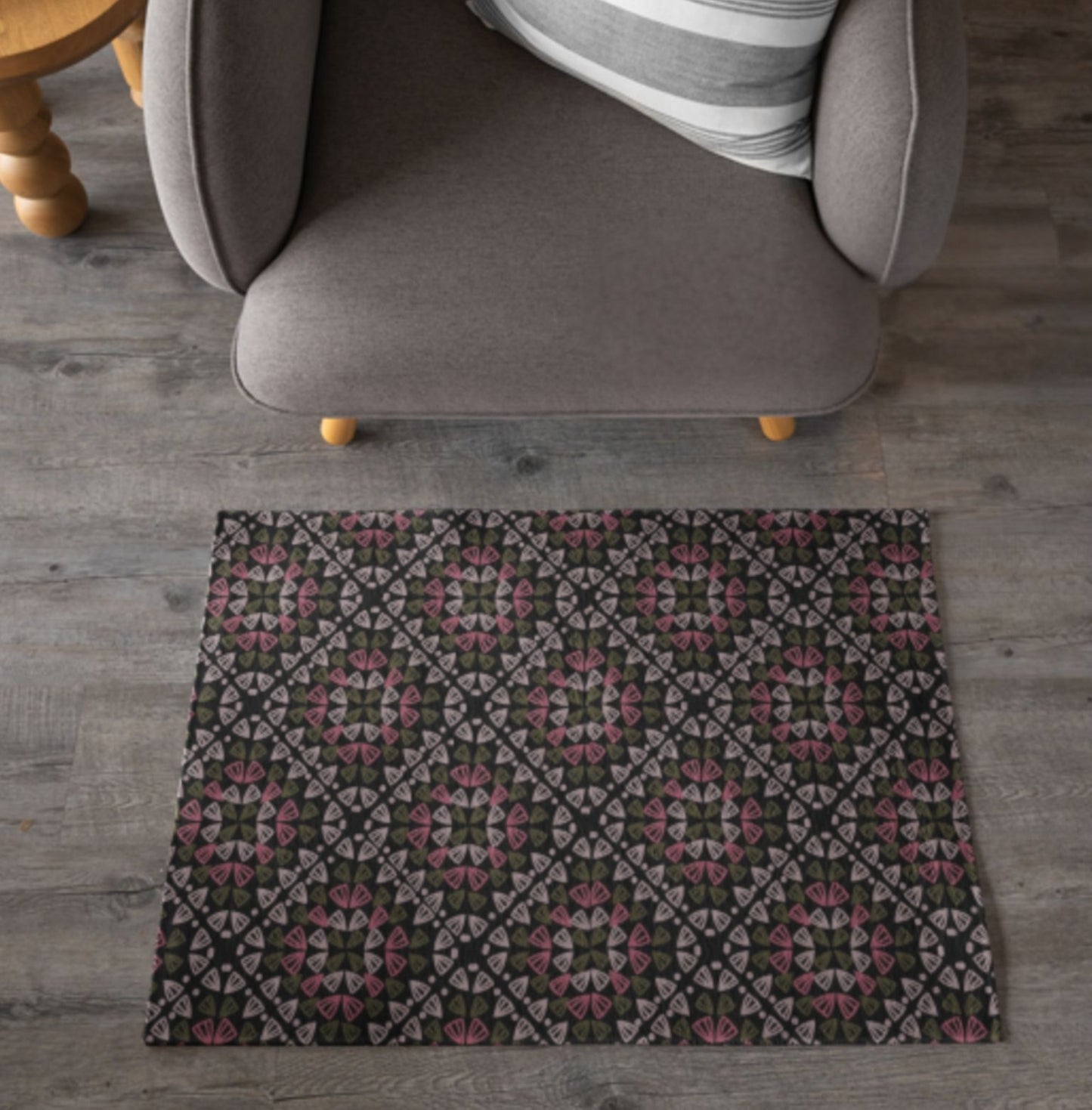 Blush Green Granny Square Seamless Print