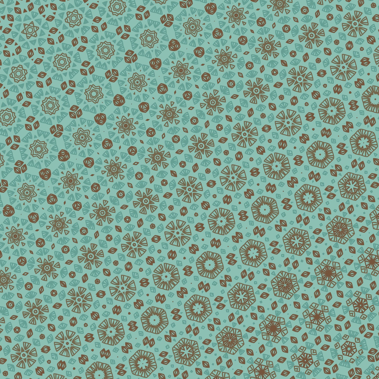 Cocoa & Aqua Mandalas Pattern