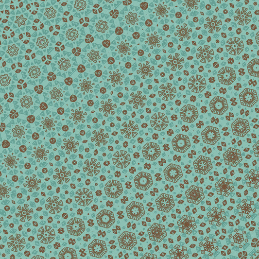 Cocoa & Aqua Mandalas Pattern